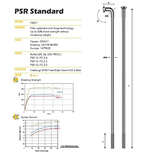 J-Bend PSR 13G 2.5/2.3 BLACK 310mm Pack 18pcs No Nipples